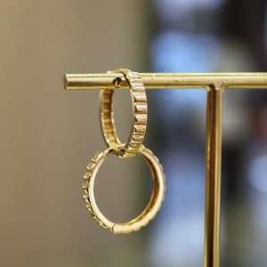 14K Gold Hoop Earrings, 14K Italian Gold Earrings, Minimalist Earrings, Everyday Earrings, Modern Earrings, Gift For Her, Real Gold Earrings