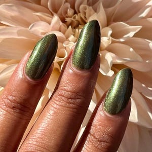 Peat the Heat: Olive Green Shimmer Nail Polish, Summer in the Bog Collection,  21-Free