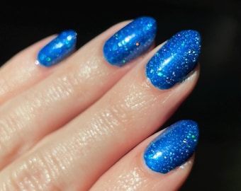 Water for Sudan (charity): Blue Nail Polish, Holo Glitter, Charity Donation, 21-free lacquer