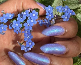 Take My Hand: Pale Purple Shimmer Holo Nail Polish, Glow in the dark, KPDH 2 Collection
