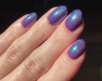 Too Old for this Sh*t: Purple Nail Polish, Green Aqua Shimmer, 21-Free Formula