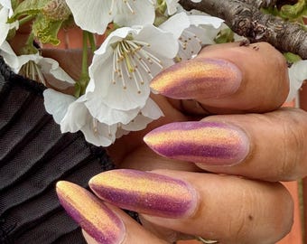 No Fears, No Lies: Deep Pink, Gold Shimmer Nail Polish, 21-Free, KPDH 2 Collection