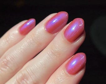 Saggy, Sassy, Kickass-y: Terracotta Orange Nail Polish, Purple Shimmer, Subtle Solar