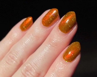 My Years and Cats Multiply: Orange Prugly Magnetic Nail Polish, Holo Glitter, 21-Free Formula