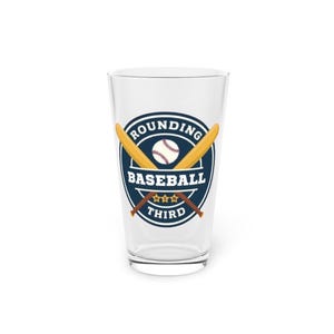 Baseball Themed Pint Glass, Rounding Third Pint, Gift for Baseball Fans, Sports Drinkware, Custom Barware, Perfect for Game Days