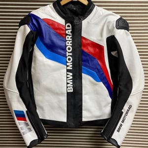 BMW Motorrad Motorbike Racing Leather Jacket-Cowhide Leather And Certified Protectors-Free Shipping