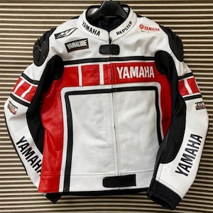 Yamaha Motorbike Racing Leather Jacket-Cowhide Leather And Certified Protectors-Free Shipping
