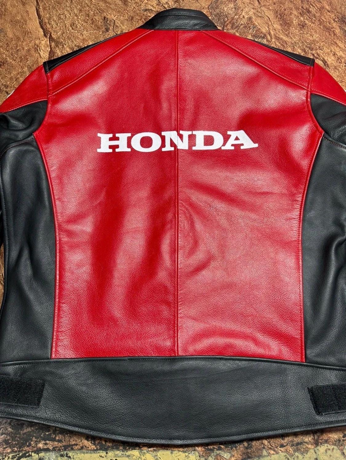 ホンダバイクレーシングレザージャケット - 牛革と認定プロテクター