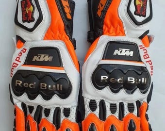KTM Motorrad-Rennhandschuhe aus Leder