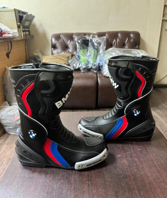 BMW Motorbike Racing Leather Boots-cowhide Leather and  display picture 2