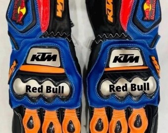 KTM Motorrad-Rennhandschuhe aus Leder