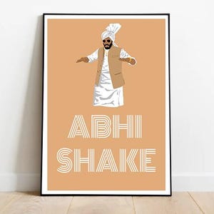 Póster de juego de palabras de Abhi Shake / Cita de la película Dasvi / Descarga digital / Tamaños A3, A4, A5 / Formatos horizontales y verticales
