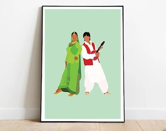 ddlj green dress Mehndi Scene Poster | Bollywood Wedding Art | Traditional Print (digital Download) No_Discount