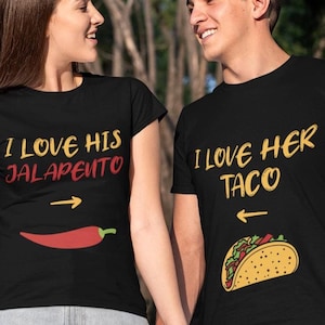 Je l'aime tacos, j'aime son piment jalapeño, drôle de couple assorti de Cinco de Mayo PNG & SVG | Fiesta Party Téléchargement numérique pour T-shirts et cadeaux