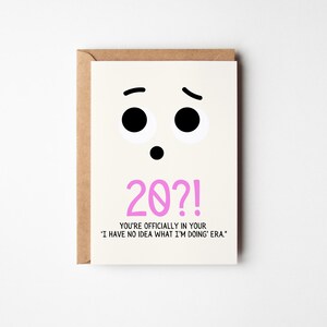 Carte de 20e anniversaire amusante - Carte de voeux pour son anniversaire - Bienvenue à l'époque « Je n'ai aucune idée de ce que je fais » !
