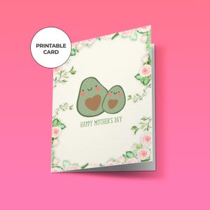 Niedliche Muttertagskarte - Druckbare Karte - Avocado Muttertagskarte - Geschenk für Mama