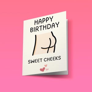 Cartão de Feliz Aniversário Sweet Cheeks // Download Digital Engraçado | Presente Cheeky para Ele ou Ela