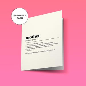 Cartão de definição de mãe - Cartão para impressão - Cartão engraçado para o dia das mães