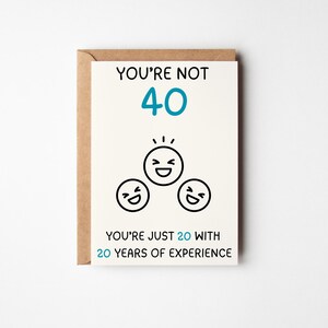 Divertente biglietto di auguri per il 40° compleanno / Regalo di compleanno importante / Biglietto per 40 anni / Biglietto di auguri di compleanno scherzoso per lui e lei