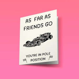 Lustige F1 Freundschaftskarte // Digital Download | Racing-inspirierte Beste Freundin Geburtstagskarte