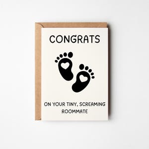Carte de félicitations drôle de bébé | Nouvelle carte bébé | Cadeau pour parents pour la première fois | Carte hilarante de baby shower