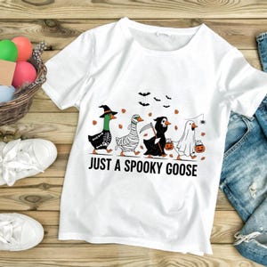 Funny Halloween Goose Shirt - Just a Spooky Goose Costume, Trick or Treat Skeleton, Ghost, Mummy & Grim Reaper Ducks PNG |Sublimation design