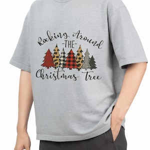 Buffalo Plaid & Leopard Print Christmas Tree Shirt: Holiday Graphic Tee