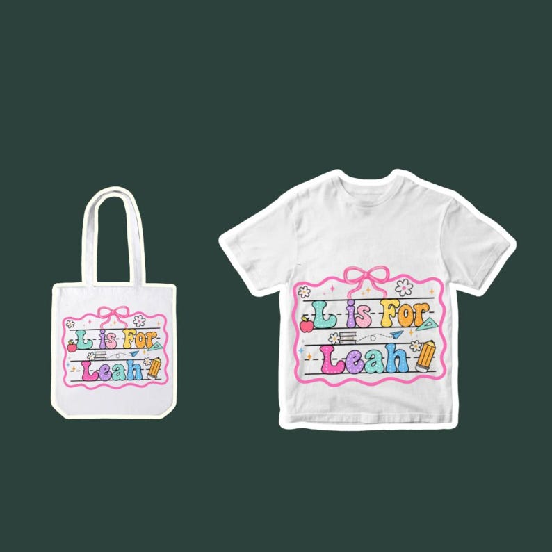 Leah Name Sign PNG: Personalized Girl's Back to School Clipart - Etsy