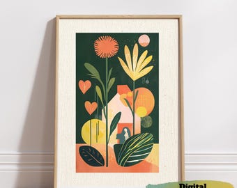 Botanical Art Print: Whimsical Nature-Inspired Home Decor (Digital Download)