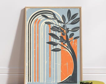 Tree Silhouette Art Print: Minimalist Boho Nature Decor (Digital Download)