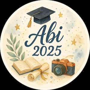 Cake topper &quot;Abi&quot; – Edible cake decoration, cake topper, approx. Ø 20 cm, fondant image