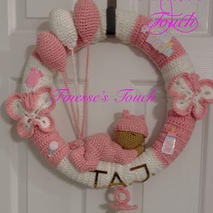Newborn Baby Door Crochet Wreath