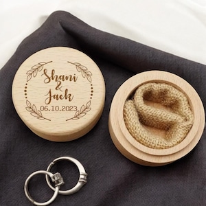 Custom Wooden Wedding Engagement Ring Box,Wedding Ring Box,Personalized Wood Ring Box,Mother&#39;s Days