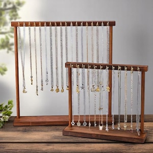 Schmuckständer aus Holz - Walnussholz | Eleganter Organizer & Geschenk für Schmuckliebhaber