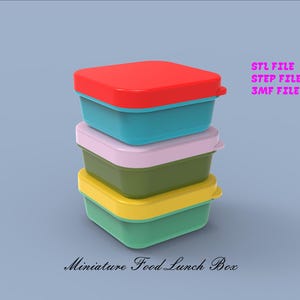 Miniature Dollhouse STL Files - Lunch Box - STL Files For 3D Printing - Miniatures Dollhouse 3D Model - Includes STL, Step & 3mf Files