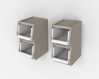 1:12 Dollhouse Stackable Organizers STL | Miniature Storage 3D Print Furniture