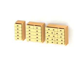 STL File | Living Room Cabinet | Dollhouse Miniature Furniture | 3D Print Object