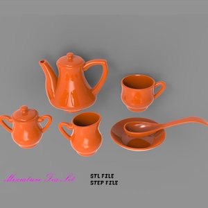 Miniature STL Files Dollhouse: 3D Printable Tea Set