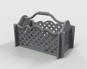 Dollhouse Folding Basket STL File: Miniature Storage Diorama (Digital Download)