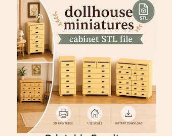 1:12 Maßstab Puppenhaus Schrank STL-Datei | 3D Druckbare Miniatur Möbel
