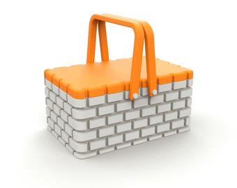 Dollhouse Bricks Basket STL File | 1:12 Scale Miniature | 3D Printable Storage Basket
