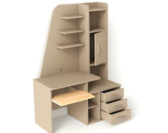 STL File | 1:12 Dollhouse Computer Table | Printable Miniature | 3D Object