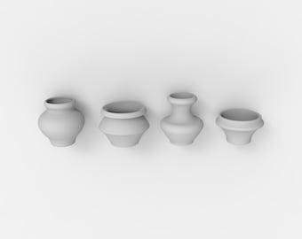 Dollhouse Vases STL File: Miniature 3D Print Decor (Digital Download)