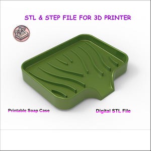 3D Printable Soap Case STL File: Modern Soap Holder (Digital Download)