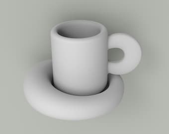 1:12 Dollhouse Teacup Set STL | Miniature Teacups 3D Print File
