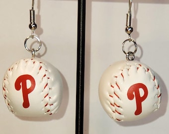 P -  Baseball Earrings | 3D Faux Leather Drop Earrings | Game Day Jewelry | Baseball Fan Gift