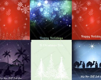 Modern Minimalist Christmas Backgrounds | 5000x5000 PNG Digital Download Festive Printable for Cards & Crafts