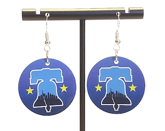 City Connect style Earrings – Handmade Double-Sided Round - Philadelphia