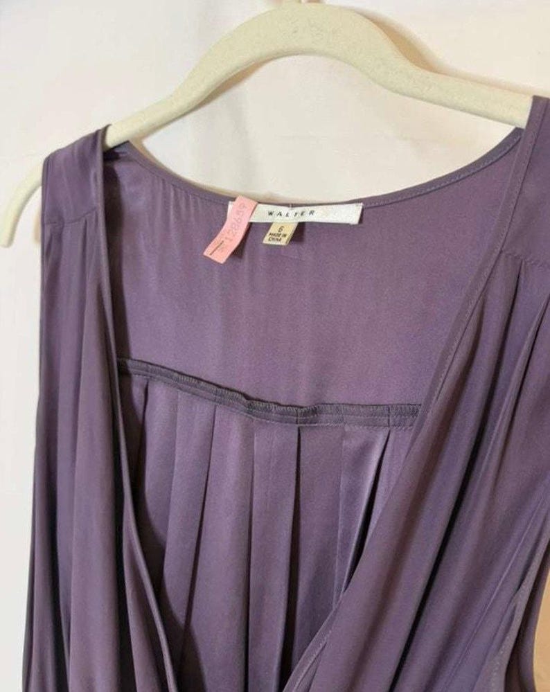 Vintage Y2K Walter Anthropologie 100% sidenblus lila storlek 6 bild 4