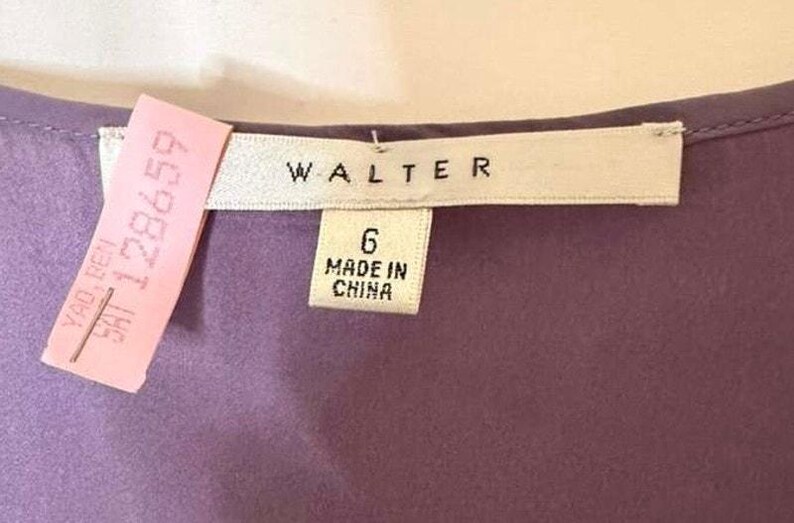 Vintage Y2K Walter Anthropologie 100% sidenblus lila storlek 6 bild 3